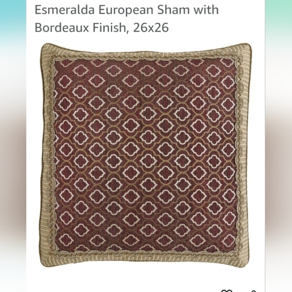 Croscill Burgundy and Gold Pillow Shams 2 PIECE